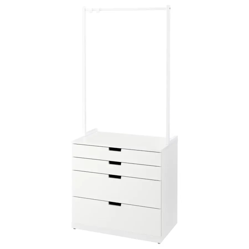 Комод - IKEA NORDLI/НОРДЛИ ИКЕА, 47х80х192 см, белый