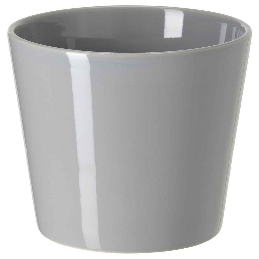 IKEA SKOGSVINBÄR  (ИКЕА СКОГСВИНБÄР)  -  Крышка для цветочного горшка, серая, 12 см