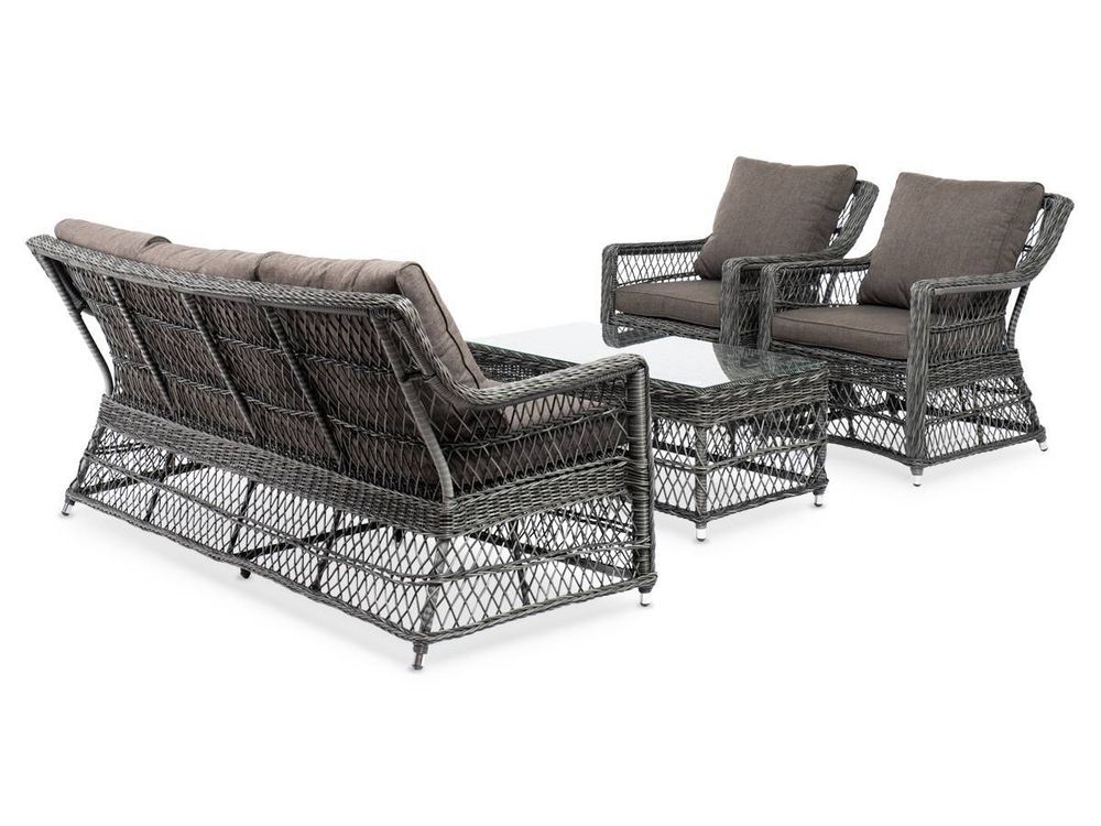 "Гранд Латте" лаунж-зона из искусственного ротанга, цвет графит