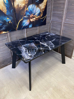 Кухонный раздвижной стол "Гранд", чёрный мрамор