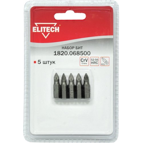 Набор бит ELITECH PZ1*25мм  5 предметов   1820.068500