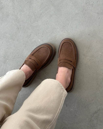 Лоферы из натуральной замши