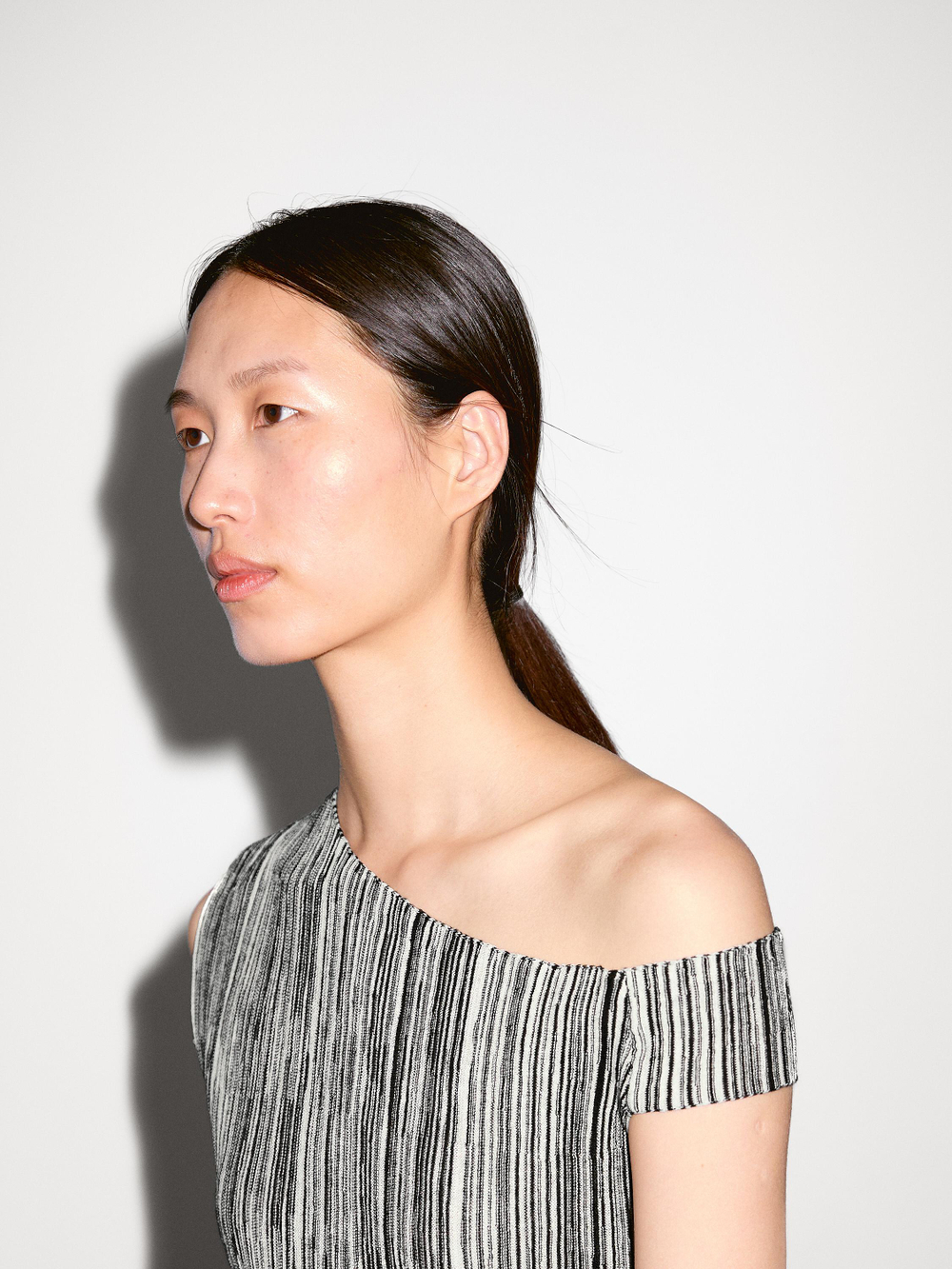 Massimo Dutti Вязаный топ с полосатым узором, черный