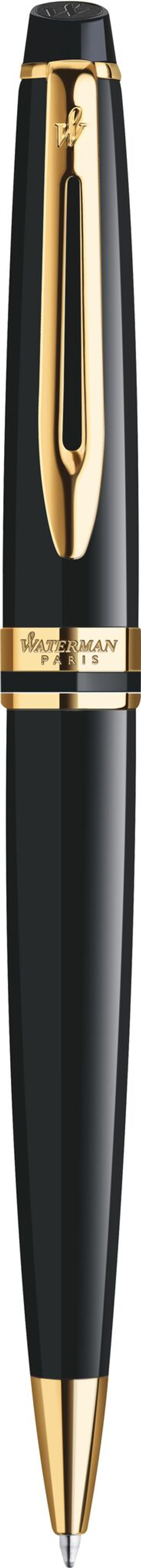 Шариковая ручка Waterman Expert, цвет: Black Laque GT, стержень: Mblue