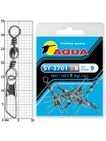 Карабин с вертлюгом для рыбалки SY-3701 №09 (упк. 8 шт.)