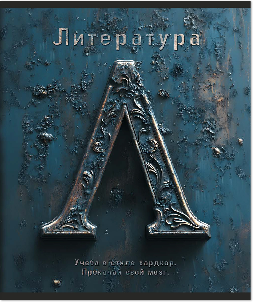 Тетрадь предметная 48 л., HARDCORE ЛИТЕРАТУРА, линейка