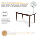 Стол Турин 1,9, орех темный + белое глянцевое стекло