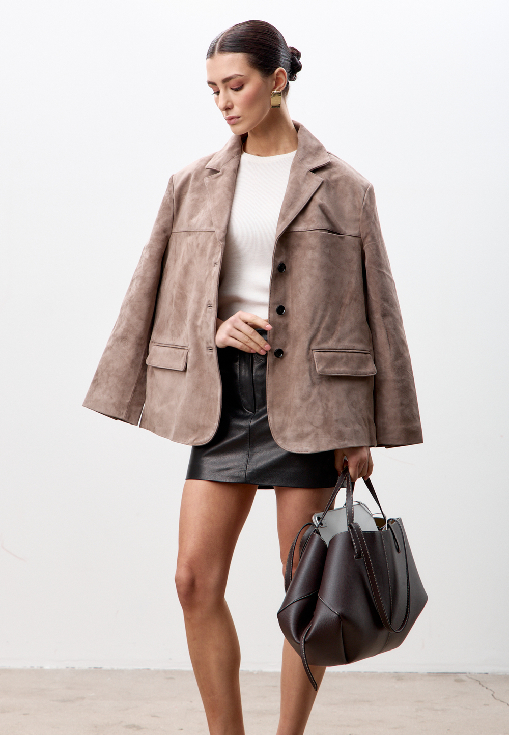 Жакет из натуральной замши