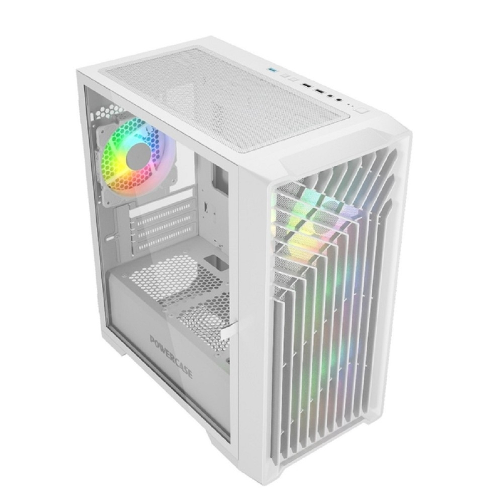 Powercase Mistral Micro X4W, Tempered Glass, 4х 120mm 5-color fan, белый, mATX  (CMMXW-L4)