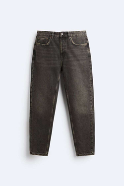 ZARA ДЖИНСЫ CROPPED SLIM, УГОЛЬНЫЙ