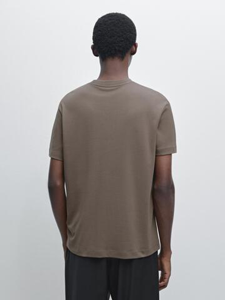 Massimo Dutti Хлопковая футболка-поло с короткими рукавами, жженый