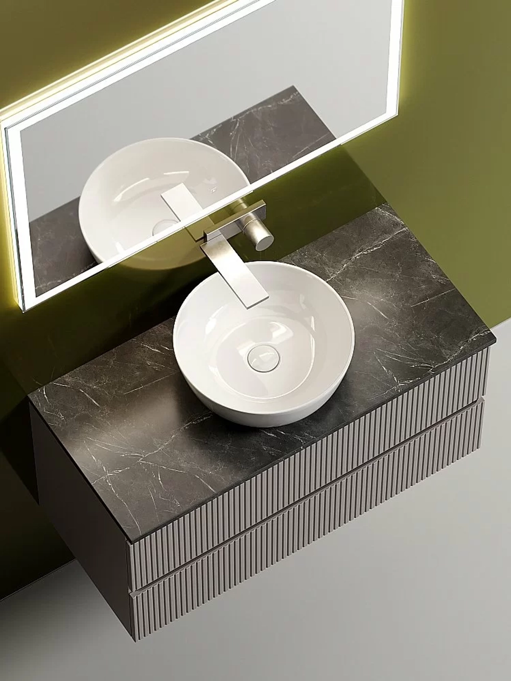 Тумба с раковиной Sancos SNOB T 100 со столешницей, Doha Soft