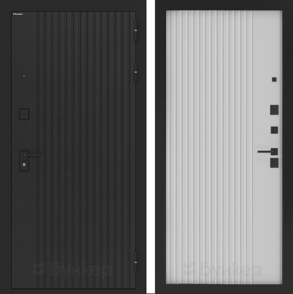 Дверь Входная Бункер BN-06 ХОМС Белый Софт рельеф, металлическая