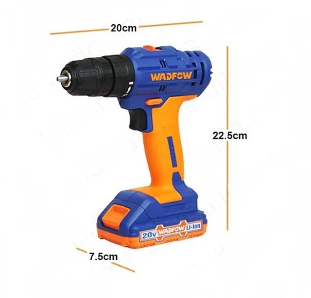 Шуруповерт аккумуляторный WADFOW WCDP512 20 В 35 Нм