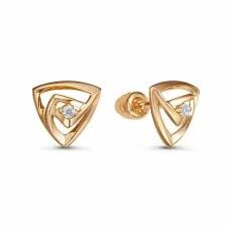 Серьги из золота с фианитами