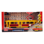 Модель ин. пласт. "Трамвай" 24см. свет-звук, двери, коробка CT12-428-2 (Технопарк)