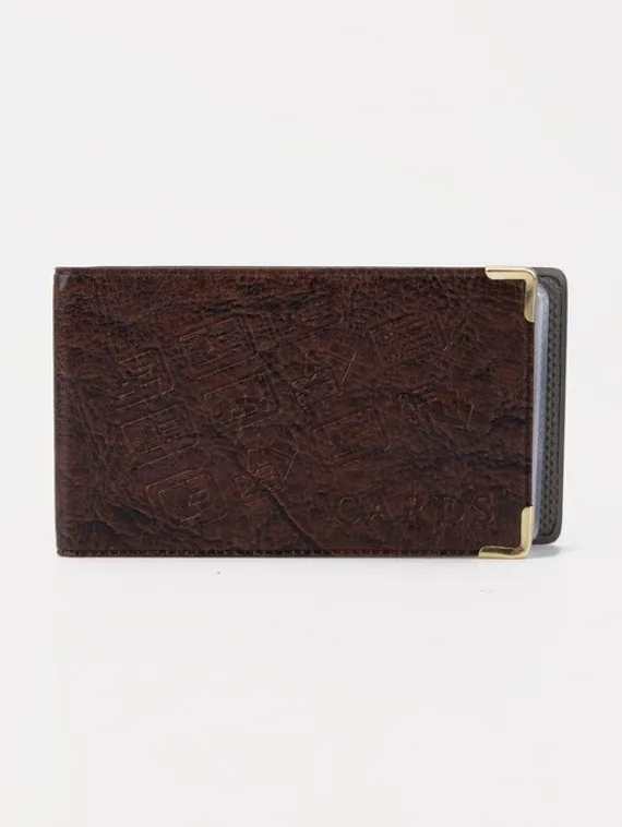 Визитница, 18 листов, цвет коричневый