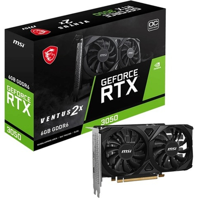 Видеокарта MSI GeForce RTX 3050 VENTUS 2X E OC 6GB (RTX 3050 VENTUS 2X E 6G OC)