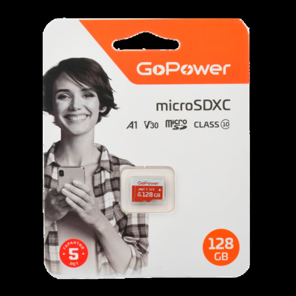 Карта памяти microSD GoPower 128GB Class10 UHS-I б/а