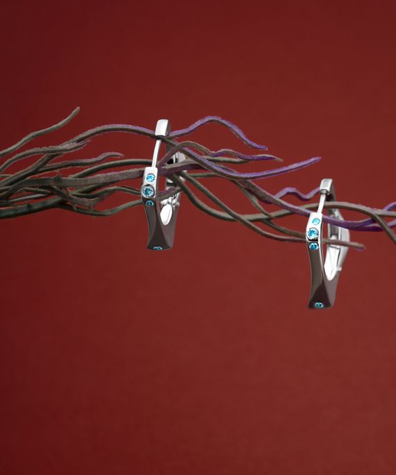 Серьги Аурель из серебра 925 с голубыми фиатами