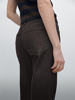 Massimo Dutti Джинсы со средней посадкой и широкими штанинами, коричневый