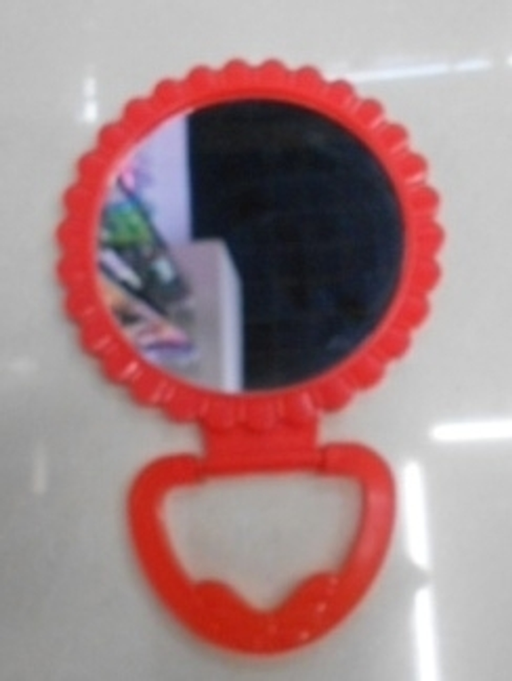 Зеркало настольное в пластиковой оправе «Лепестки», круг, подвесное d-17см (Стикер на минивложение10шт)