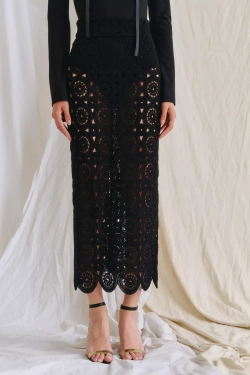 Кружевная юбка черная