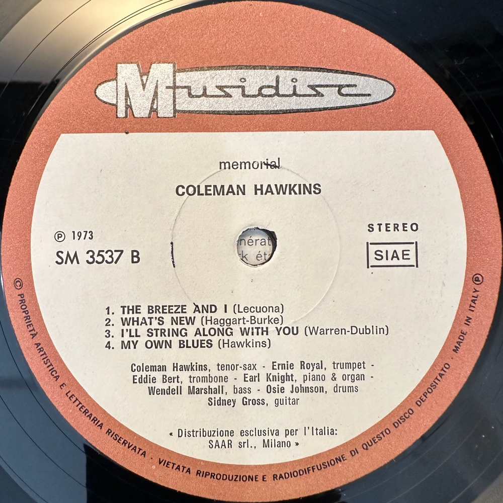 Coleman Hawkins - Memorial (Италия 1974г.)