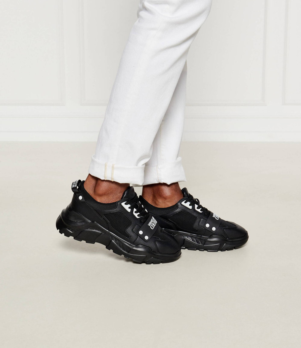 Кожаные кроссовки fondo speedtrack Versace Jeans Couture - черный(77YA3SC4ZP325)