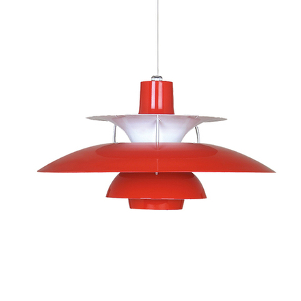 Pendant design lamp PH 5 by Louis Poulse (Red)