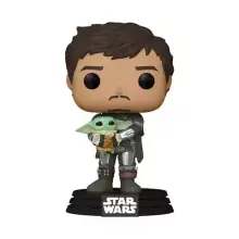 POP Funko Star Wars: The Mandalorian - Mandalorian (Din Djarrin) Holding The Child (Grogu), Multico