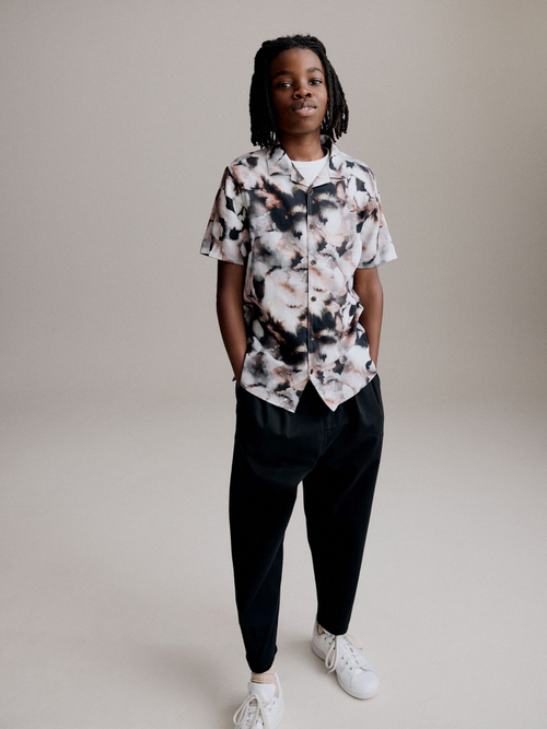 Рубашка с коротким рукавом для мальчика Next 904-856, Белый, Коричневый