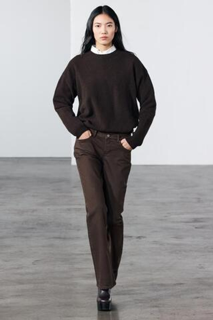 ZARA ДЖИНСЫ BOOTCUT С НИЗКОЙ ПОСАДКОЙ — ZW COLLECTION, КОРИЧНЕВЫЙ