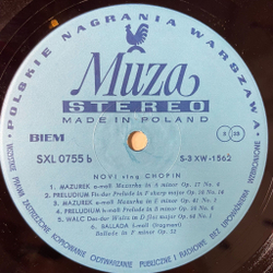 Винтажная виниловая пластинка LP Novi Sing Chopin (Польша 1971)