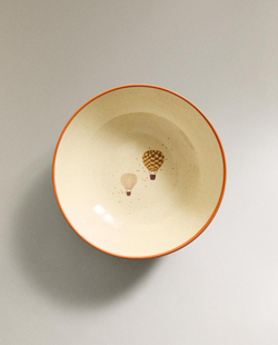 ZARA HOME ДЕТСКАЯ КЕРАМИЧЕСКАЯ МИСКА «ВОЗДУШНЫЕ ШАРЫ», РАЗНОЦВЕТНЫЙ