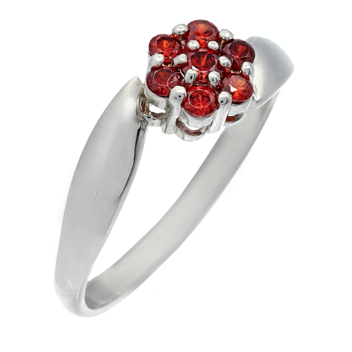 Кольцо из серебра/Родий/С камнями