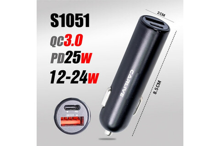 Автомобильный адаптер питания Carlive CR59 QC3.0 + PD25W (черный) для русских авто, без упак.