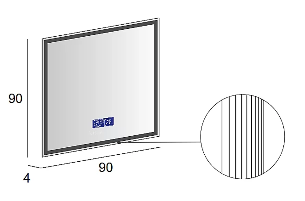 Зеркало с LED подстветкой Cezares 45063 90x90