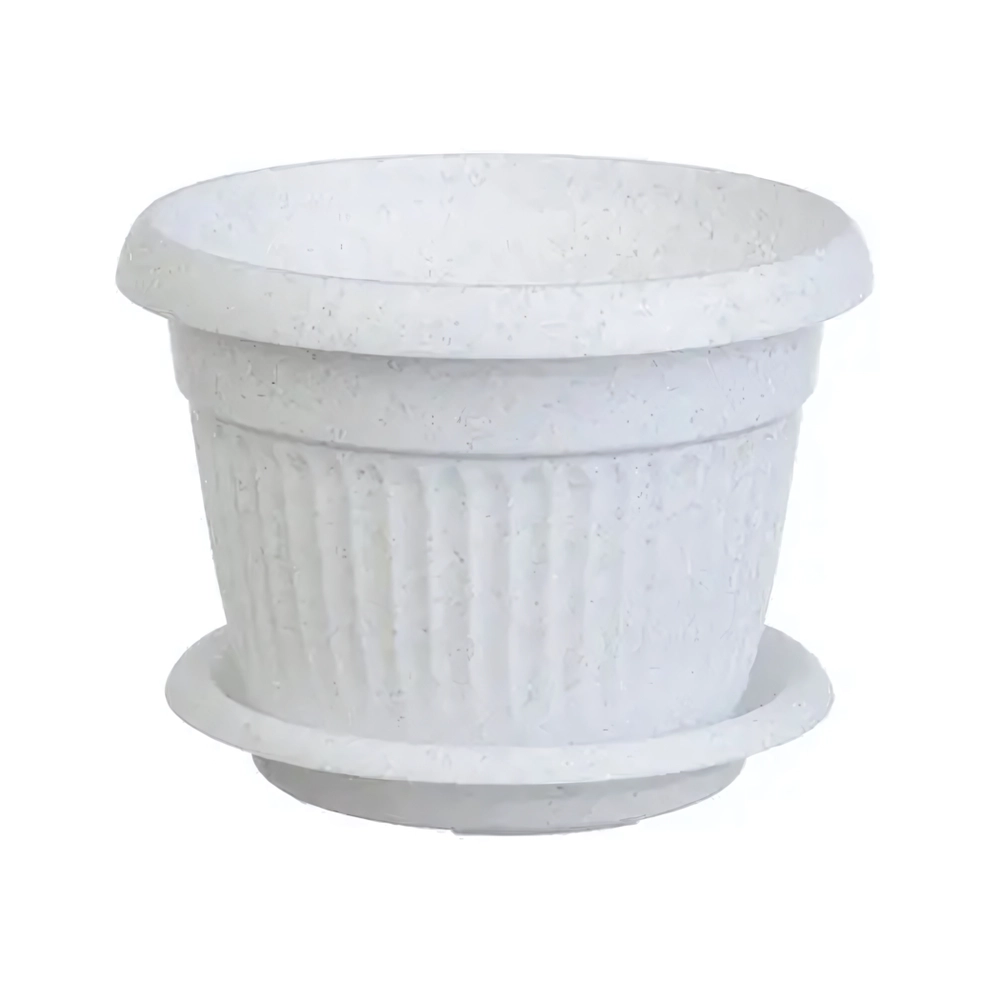 Кашпо ЛИВИЯ D240мм 4,6л с поддоном Мраморный 0,195,24х0,24м