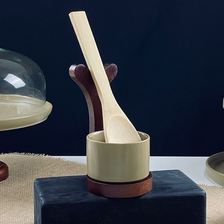 Lenardi 235-124 Подставка с ложкой TROPICAL в под.уп.(х16)Фарфор