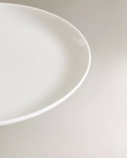 ZARA HOME ДЕСЕРТНАЯ ТАРЕЛКА ИЗ КОСТЯНОГО ФАРФОРА, БЕЛЫЙ