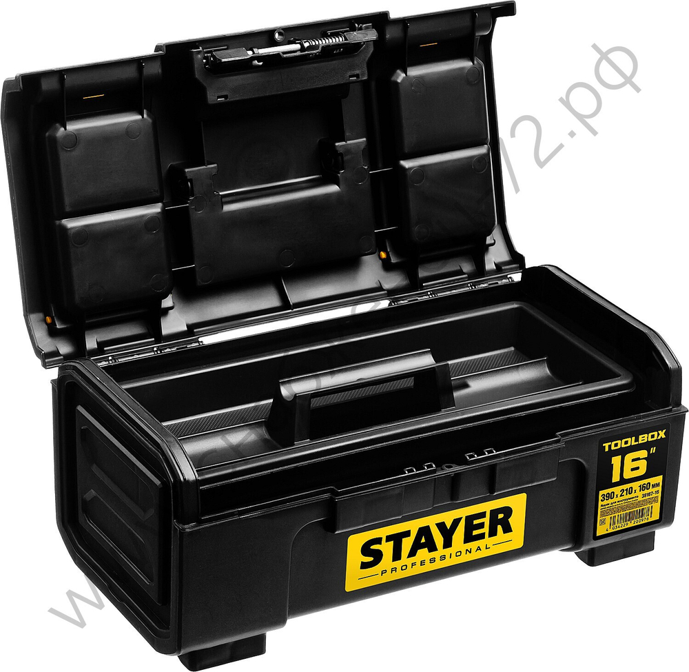 STAYER TOOLBOX-16, 390 х 210 х 160, пластиковый ящик для инструментов, Professional (38167-16)