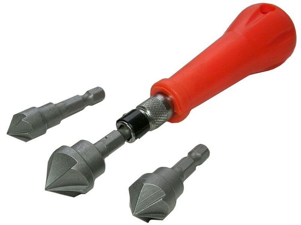 Зенкер ручной, 3 насадки ( 12, 16, 19 мм.) 36440