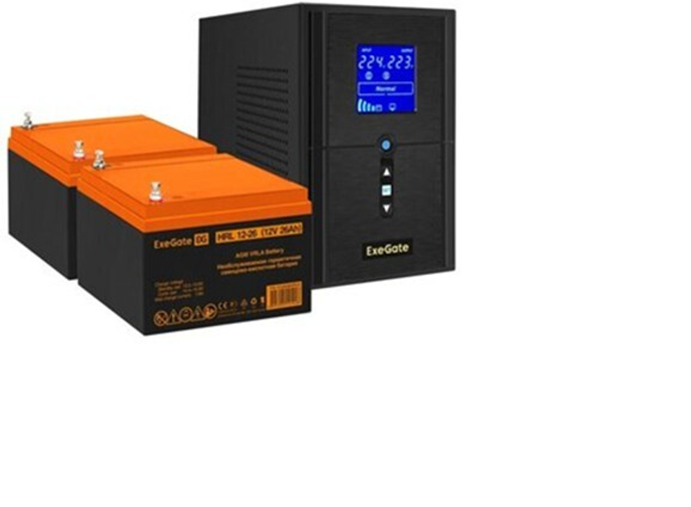 Батарея ExeGate SineTower SZ-1000.LCD.AVR.2SH.1C13.USB 2x HRL 12-26 26Ач EX296790RUS