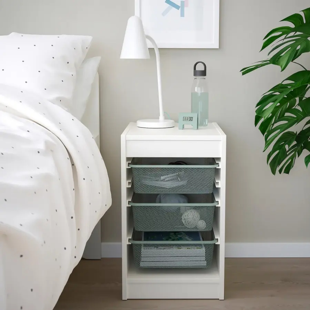 Стеллаж - IKEA TROFAST, 34х44х55 см, белый/серо-зеленый, ТРУФАСТ ИКЕА