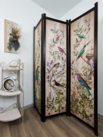 Ширма из массива дерева "Птички" 180см