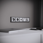 Выключатель двухклавишный проходной с подсветкой (серебряный матовый)