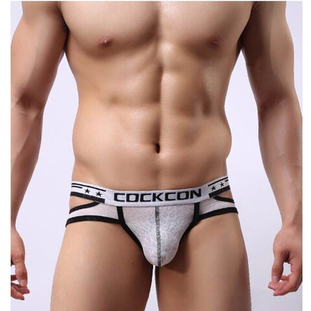 Мужские трусы брифы белые Cockon X Lace Brief White 6101
