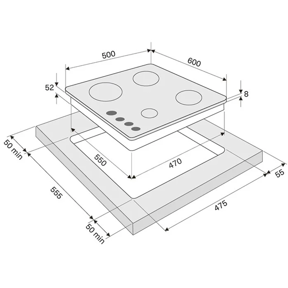 Газовая варочная панель Krona Cortesia 60 BL