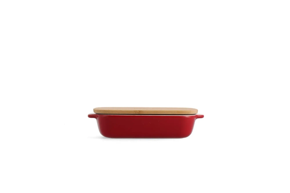 KitchenAid Керамическое блюдо 26x15,5x6,5 см + крышка Империя красный